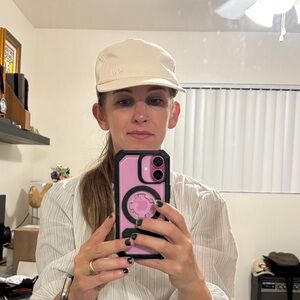 Madewell Cream Five-Panel Cotton Cap with MWL Embroidery